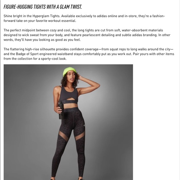 NWT Adidas Hyper Glam Mesh Leopard Print Tights black gray long leggings size XS - Picture 2 of 16